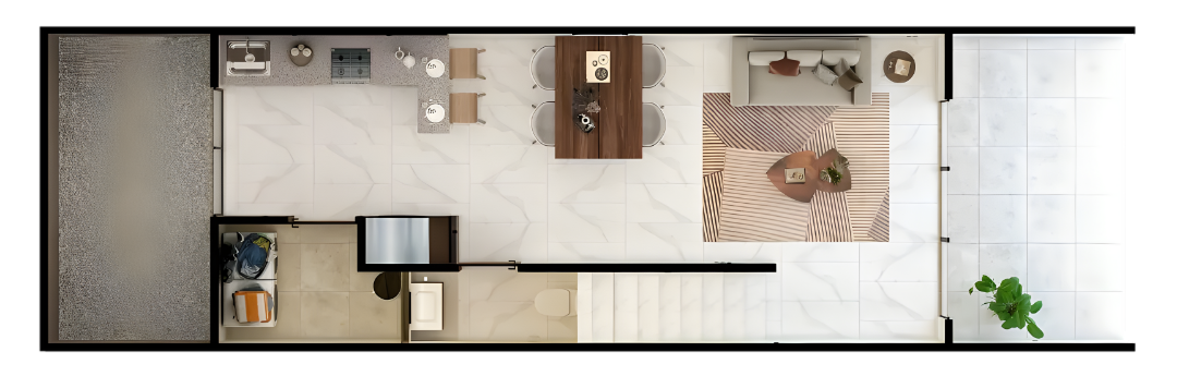 Planta baja de Casa en Tizayuca | Modelo Citrino