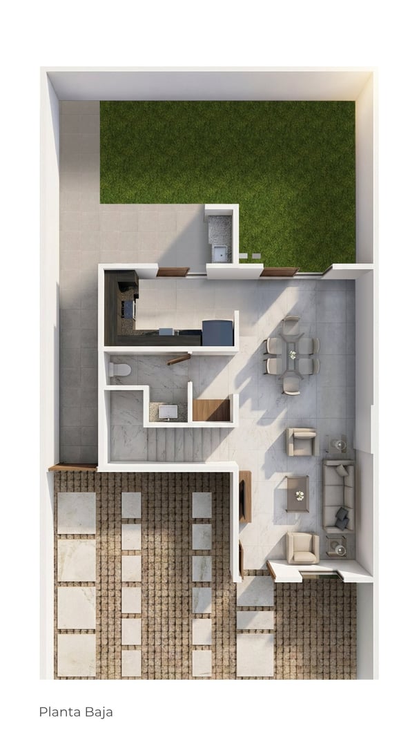 Planta Baja  de Casa en Pachuca Hidalgo |  Modelo Platino
