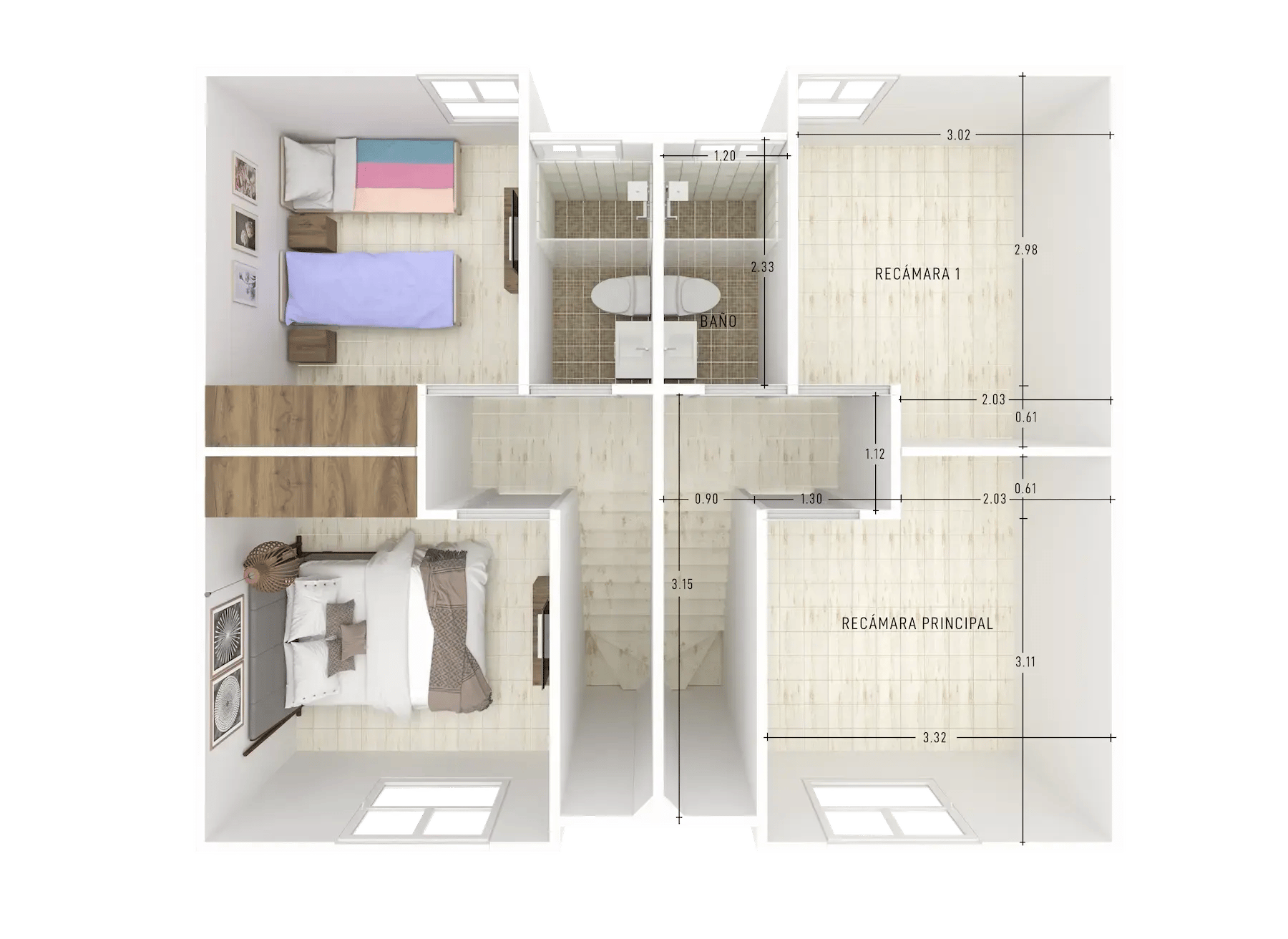 Nivel 1 de Casa en Huehuetoca, Edo Mex | Modelo Esmeralda Crecida