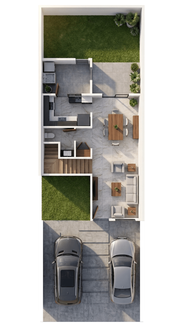 Planta Baja  de Casa en Pachuca Hidalgo |  Modelo Platino